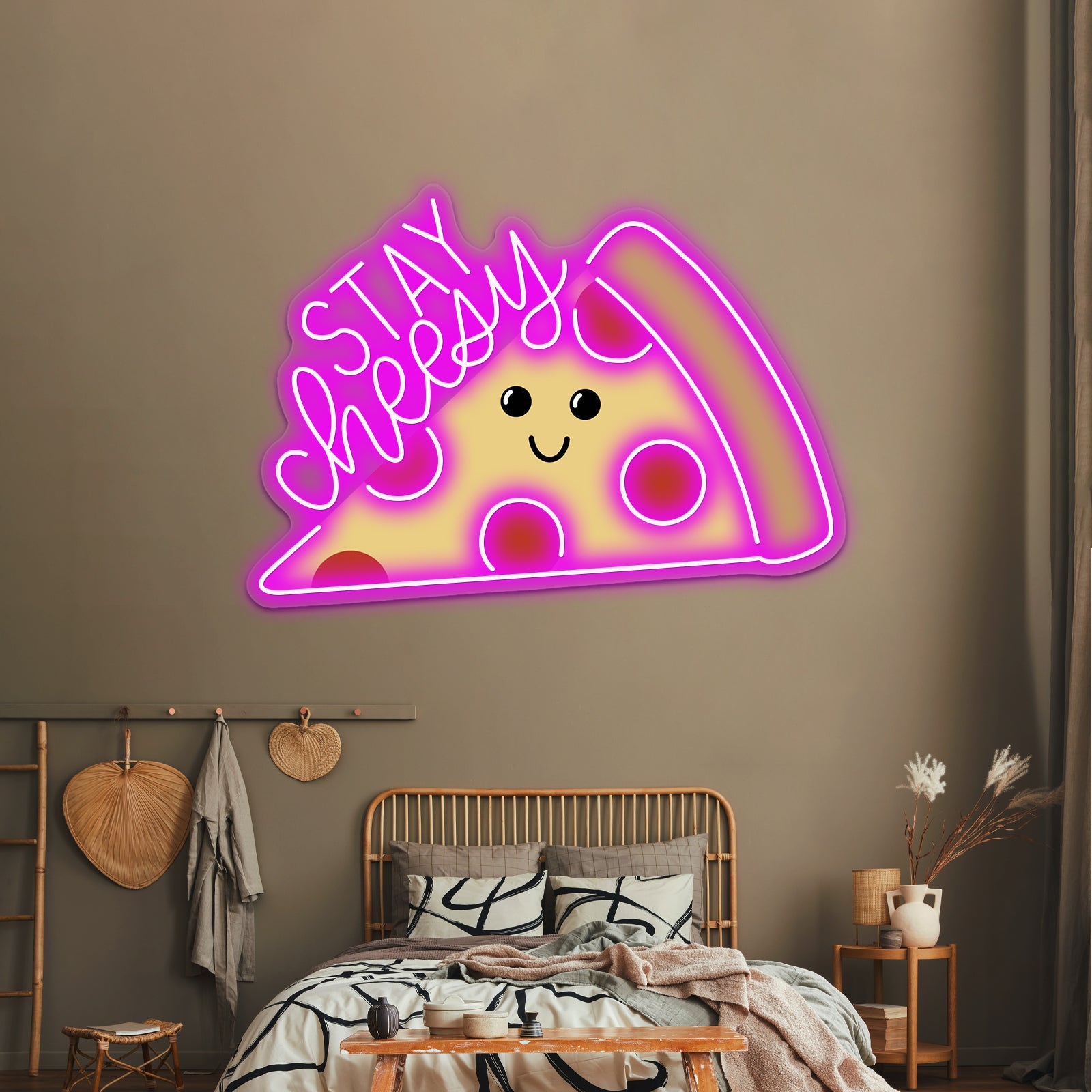 Stay Cheesy Pizza Artwork Led Neon Signs | Shineneon