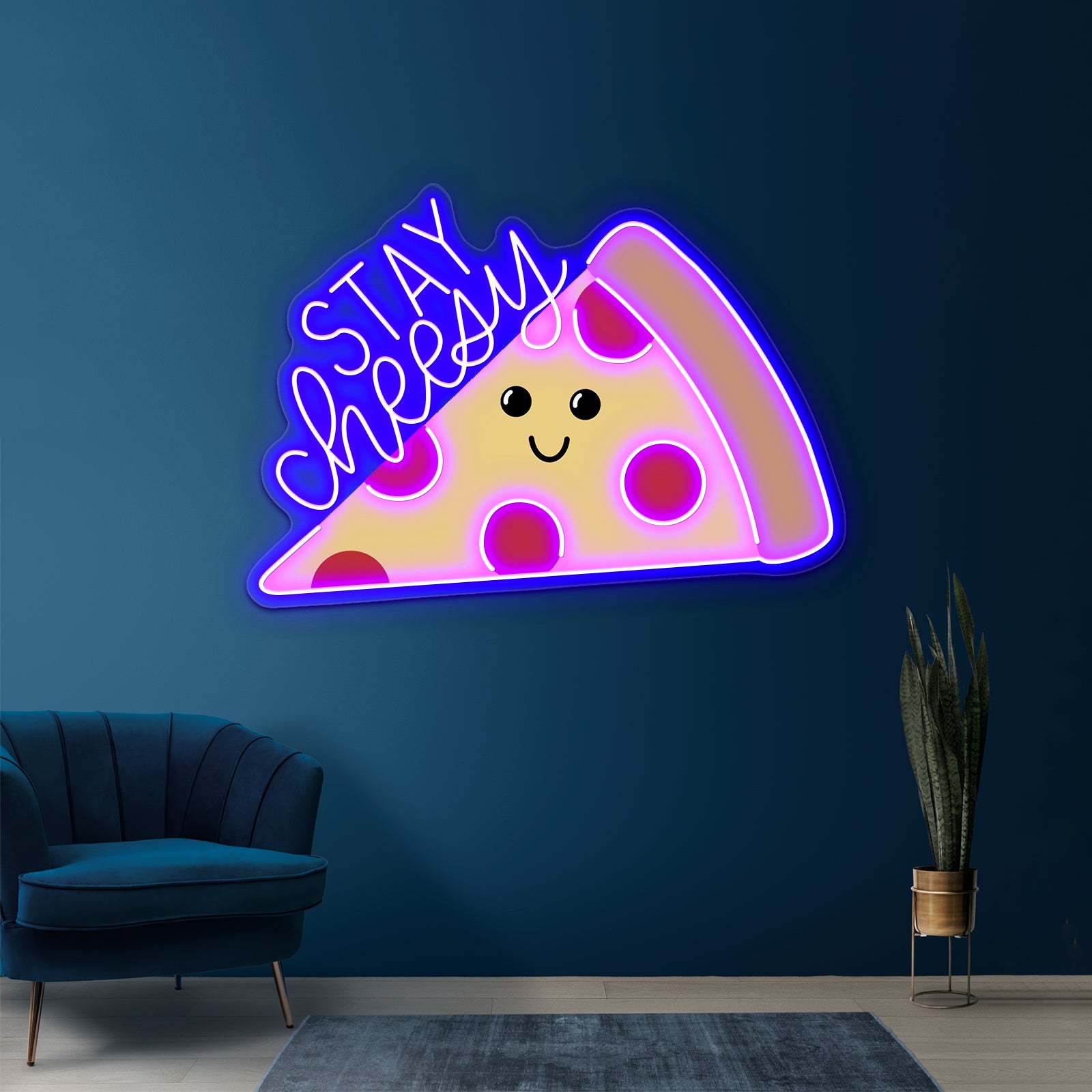 Stay Cheesy Pizza Artwork Led Neon Signs | Shineneon