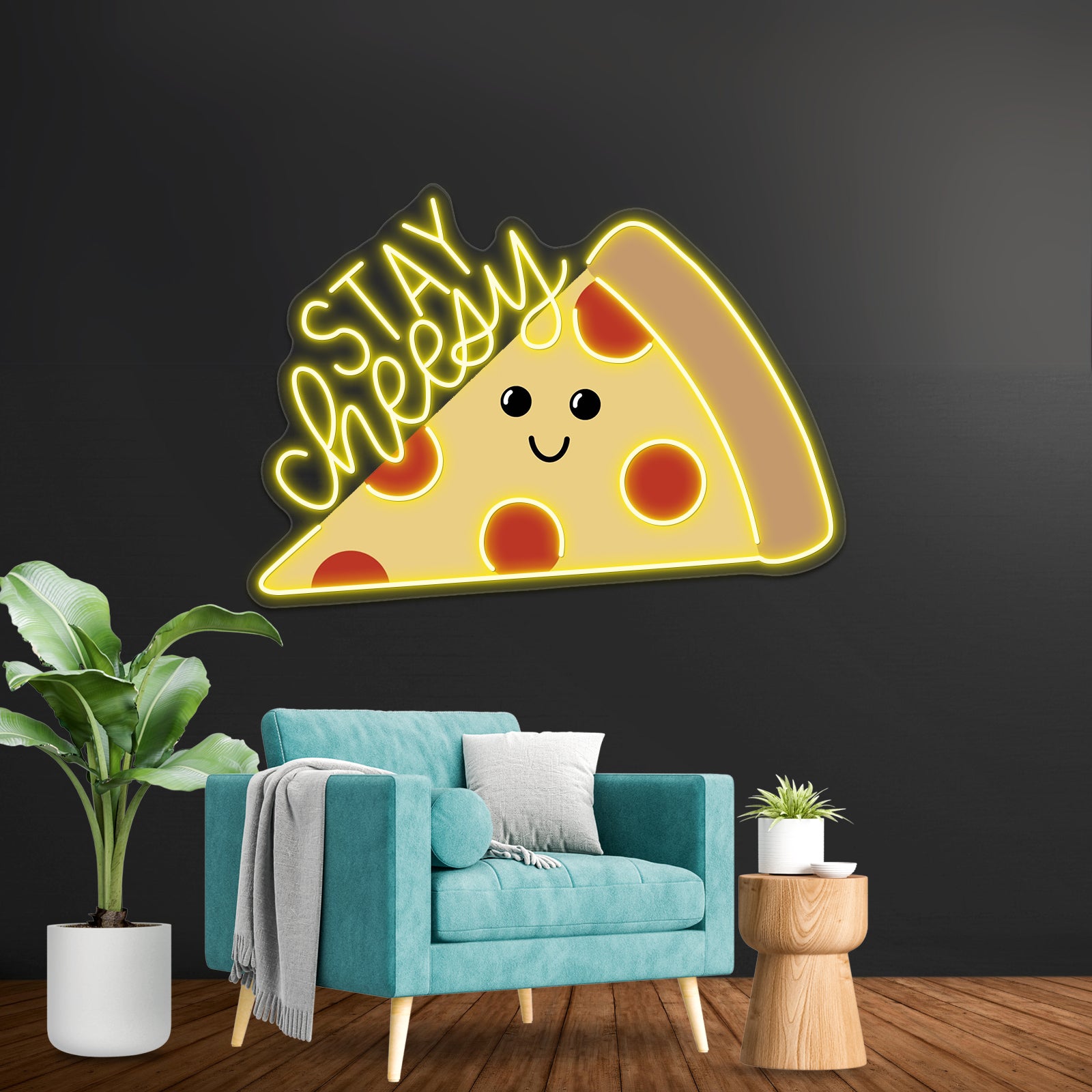 Stay Cheesy Pizza Artwork Led Neon Signs | Shineneon