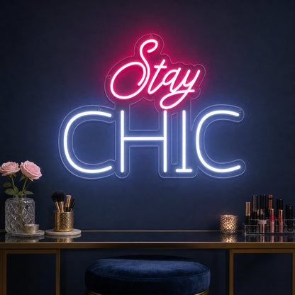 Stay Chic LED Neon Sign Garage Man Cave Neon Sign real lifestyle scene