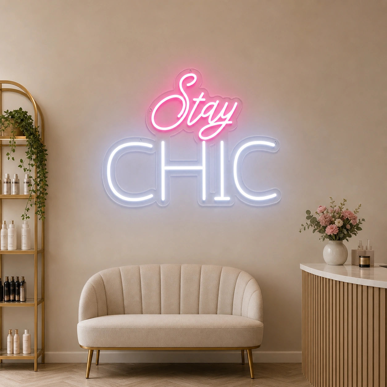 Stay Chic LED Neon Sign Garage Man Cave Neon Sign size image