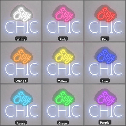 Stay Chic LED Neon Sign Garage Man Cave Neon Sign color grid