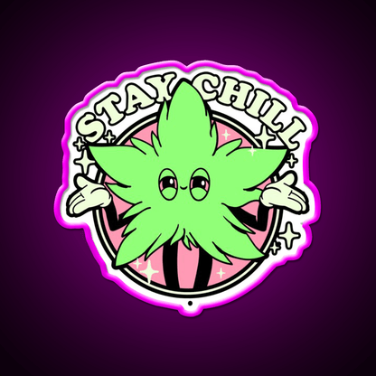 Stay Chill Hemp Inspired Green Leaf Led Neon Sign Rgb Color - Shineneon