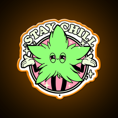 Stay Chill Hemp Inspired Green Leaf Led Neon Sign Rgb Color - Shineneon