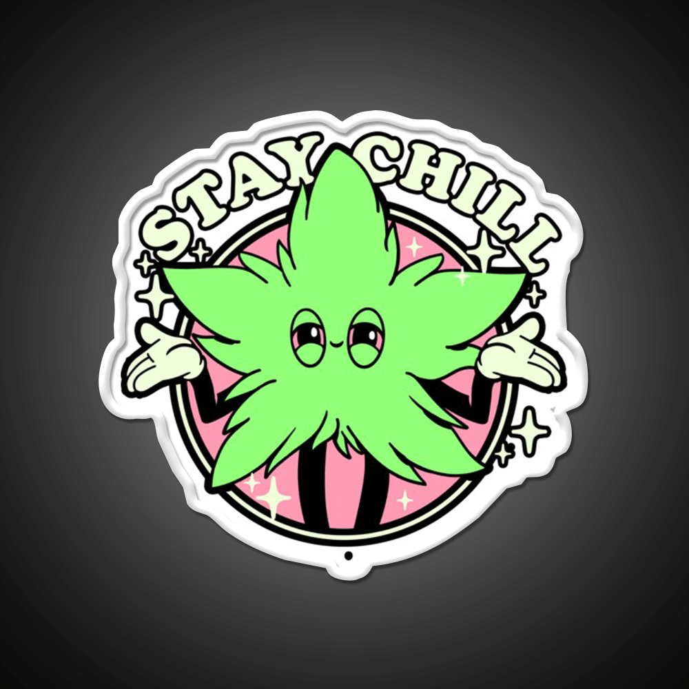 Stay Chill Hemp Inspired Green Leaf Led Neon Sign Rgb Color - Shineneon