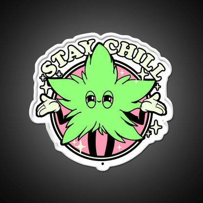 Stay Chill Hemp Inspired Green Leaf Led Neon Sign Rgb Color - Shineneon