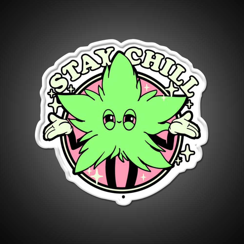 Stay Chill Hemp Inspired Green Leaf Led Neon Sign Rgb Color - LED neon sign view 11