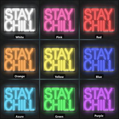 Stay Chill LED Neon Sign Garage Man Cave Neon Sign color grid