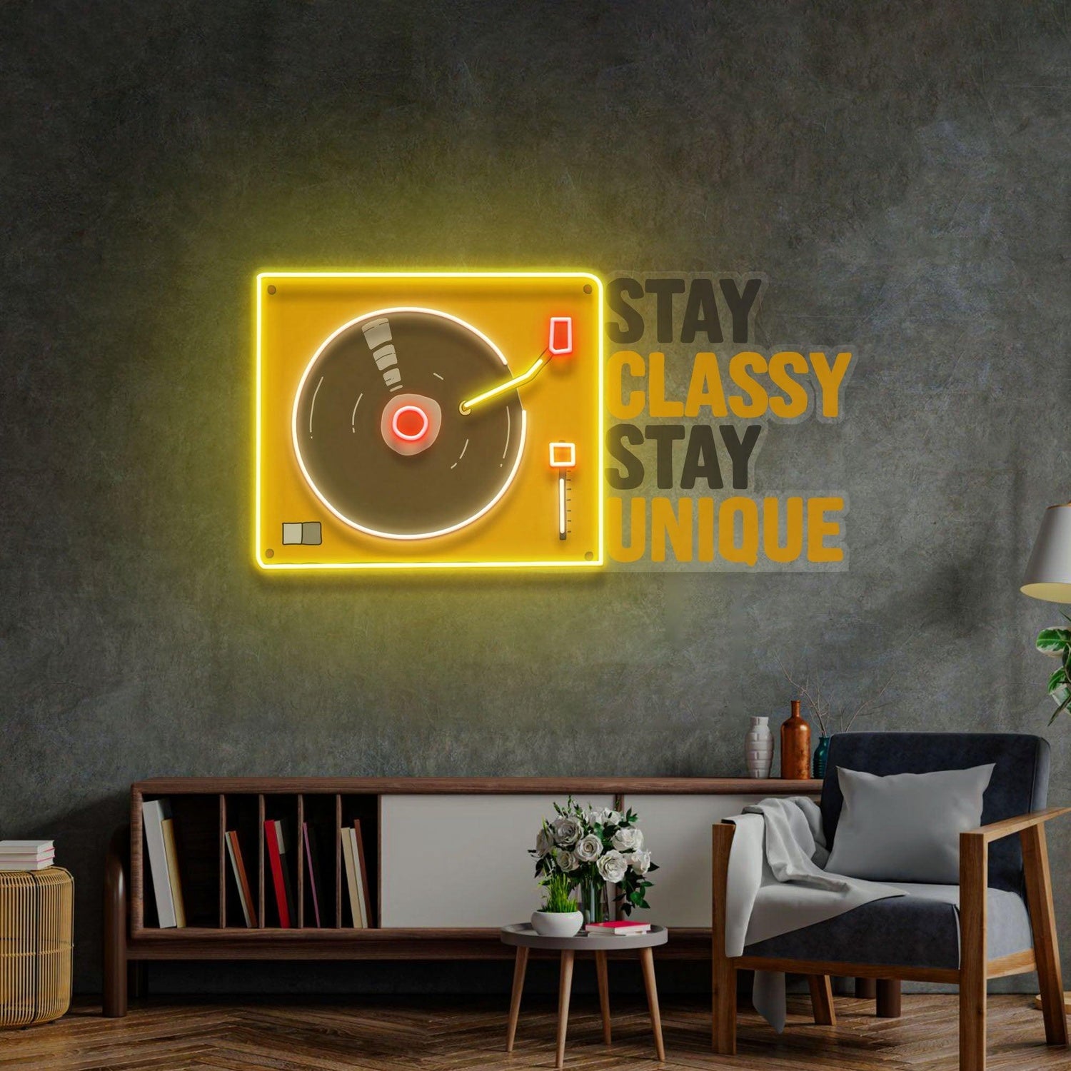 Stay Classy Stay Unique Retro Vinyl Uv Printed Led Neon Sign For Home Decor | Shineneon