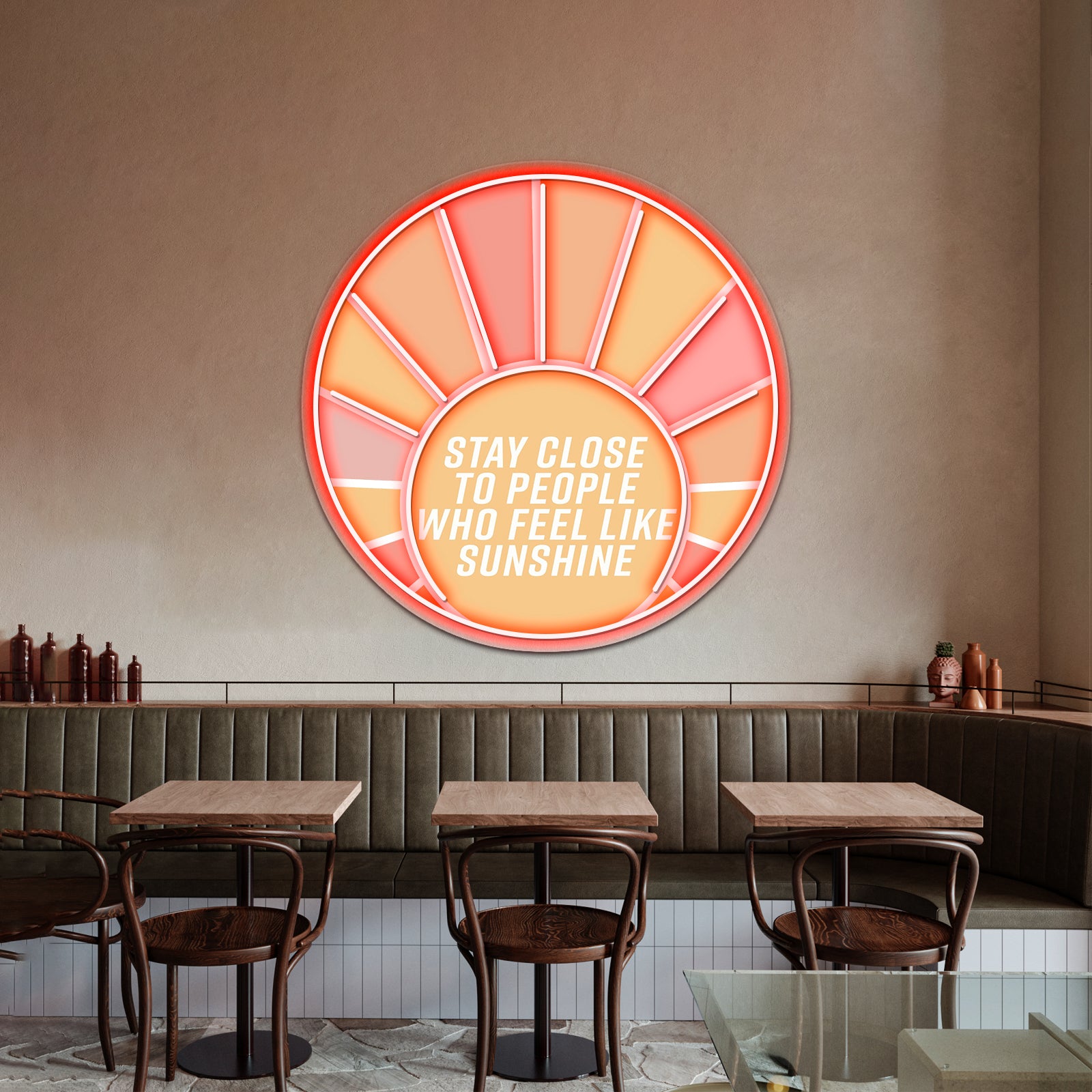 Stay Close To People Who Feel Like Sunshine Neon Signs Artwork For Home Decor | Shineneon