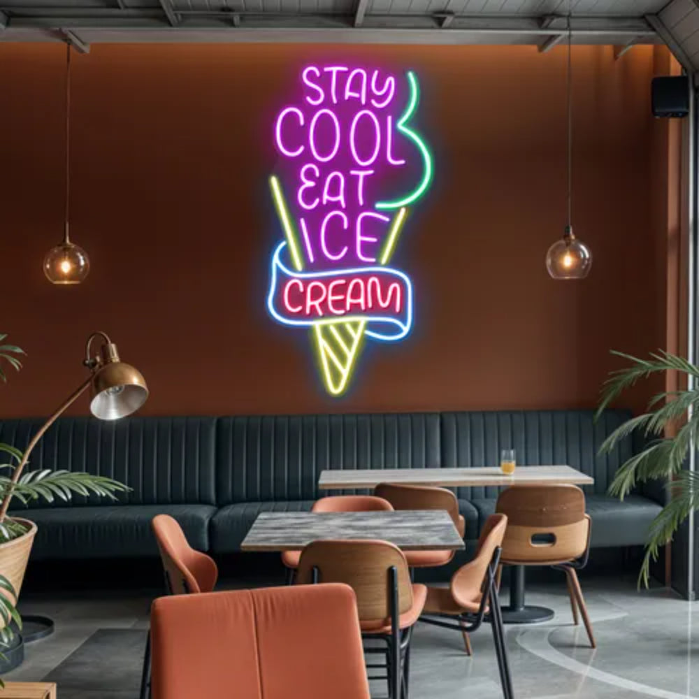 Stay Cool N Eat Ice Cream Led Neon Sign | Shineneon