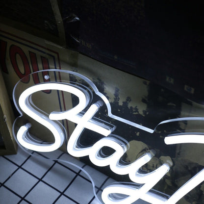 Stay Dapper White Led Neon Sign Finspirational And Stylish Spaces - Shineneon
