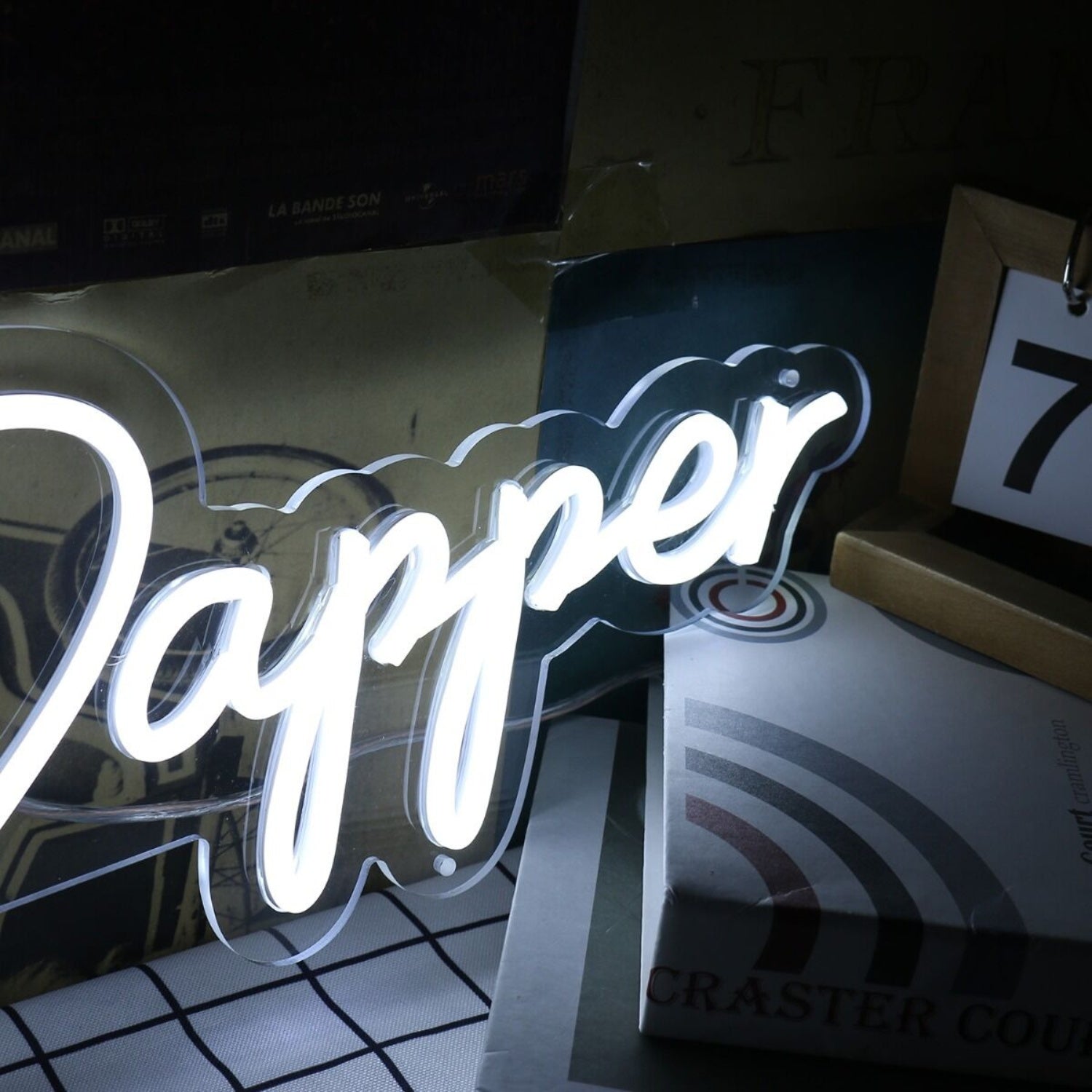 Stay Dapper White Led Neon Sign Finspirational And Stylish Spaces - Shineneon