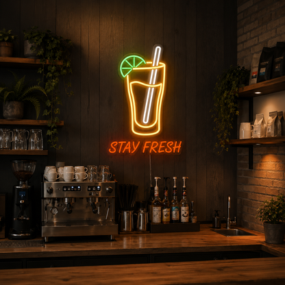 Stay Fresh LED Neon Sign - 03 Real Lifestyle Scene