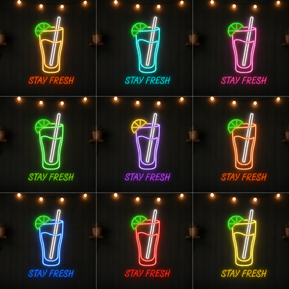 Stay Fresh LED Neon Sign - 05 Color Grid