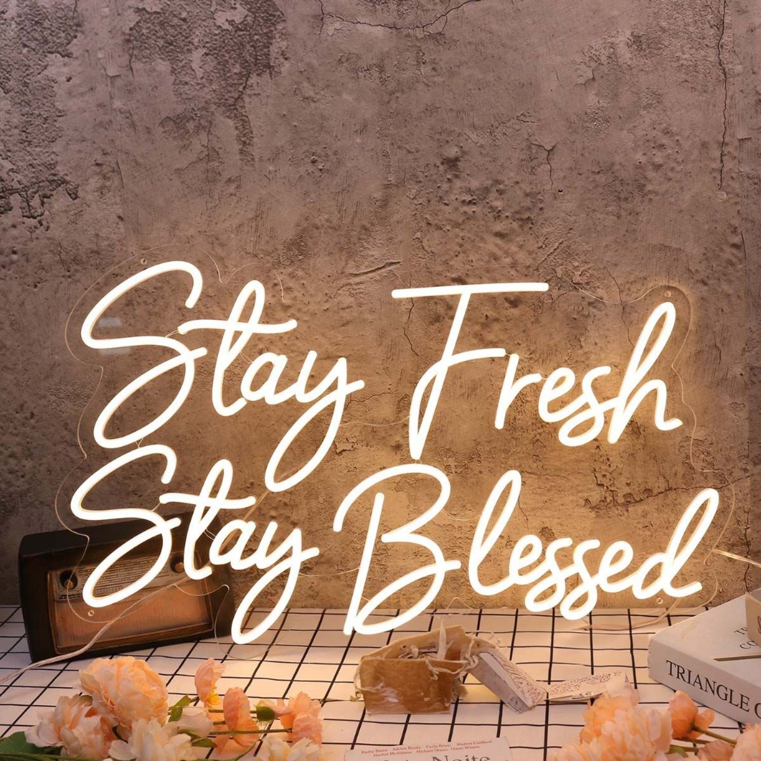 Stay Fresh Stay Blessed Yellow Led Neon Sign - Shineneon