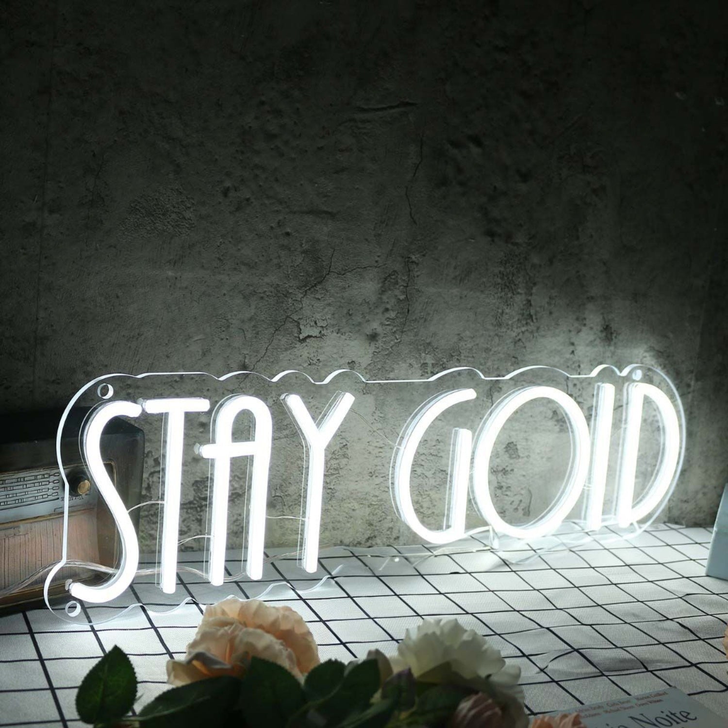 Stay Gold White Neon Sign For Inspirational And Positive Spaces | Shineneon
