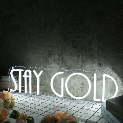 Stay Gold White Neon Sign For Inspirational And Positive Spaces | Shineneon