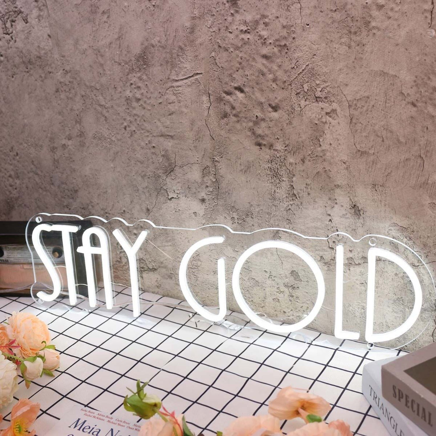 Stay Gold White Neon Sign For Inspirational And Positive Spaces | Shineneon