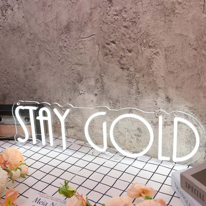 Stay Gold White Neon Sign For Inspirational And Positive Spaces | Shineneon