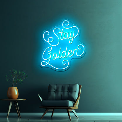 Stay Golden Golden Girls Hand Lettering Artwork Neon Signs For Sale