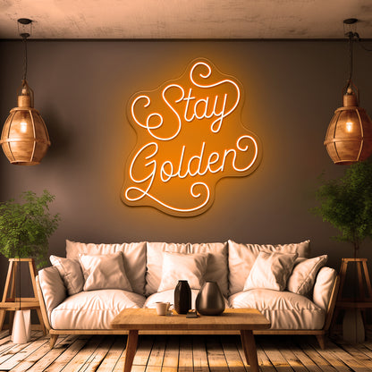 Stay Golden Golden Girls Hand Lettering Artwork Neon Signs For Sale