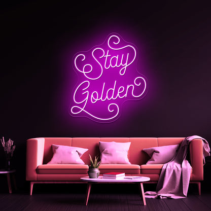 Stay Golden Golden Girls Hand Lettering Artwork Neon Signs For Sale