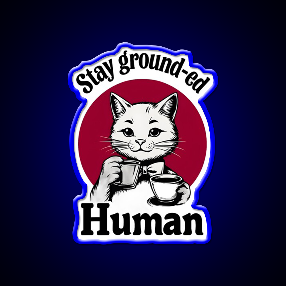 Stay Ground Ed Human Cafe Led Neon Sign Espresso Bar Art Rgb Color