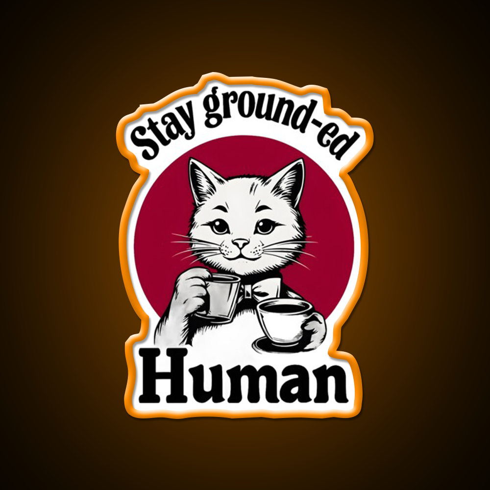 Stay Ground Ed Human Cafe Led Neon Sign Espresso Bar Art Rgb Color