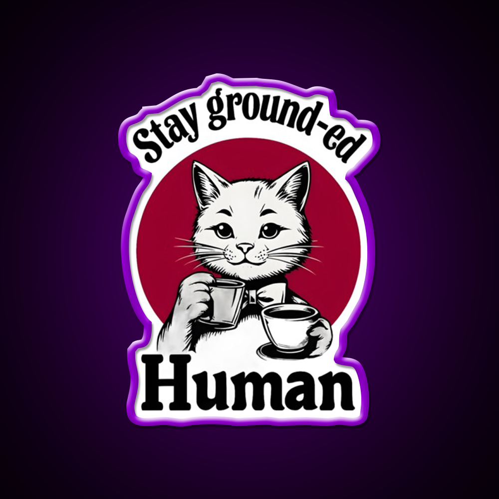 Stay Ground Ed Human Cafe Led Neon Sign Espresso Bar Art Rgb Color