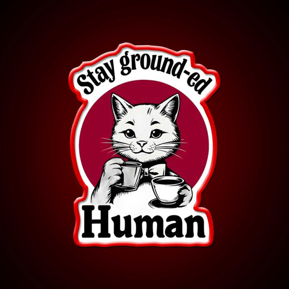 Stay Ground Ed Human Cafe Led Neon Sign Espresso Bar Art Rgb Color