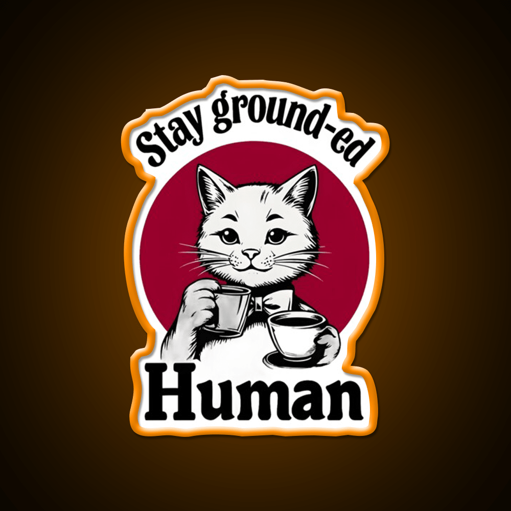 Stay Ground Ed Human Cafe Led Neon Sign Espresso Bar Art Rgb Color - Shineneon