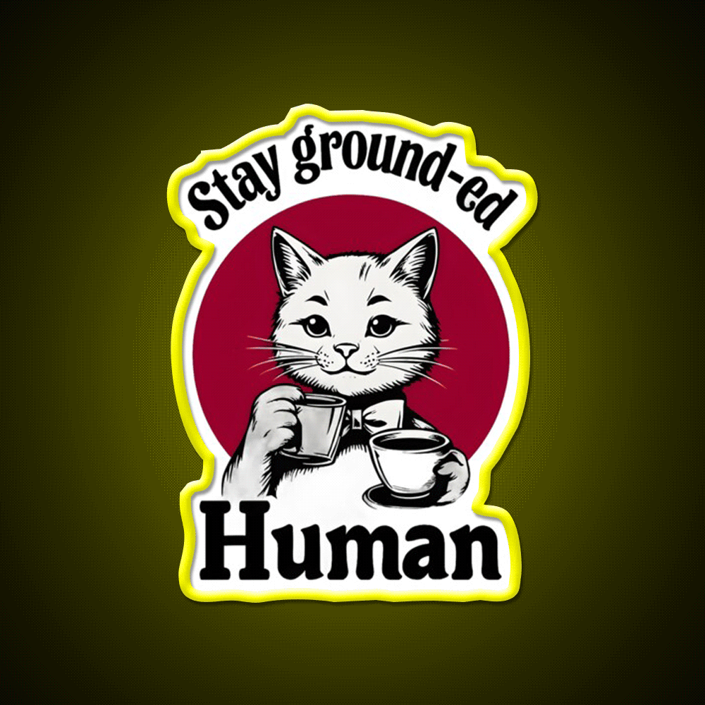 Stay Ground Ed Human Cafe Led Neon Sign Espresso Bar Art Rgb Color