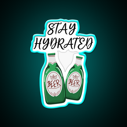 Stay Hydrated Funny Beer Design Man Cave Bar Led Neon Sign Rgb Color - Size and dimension reference