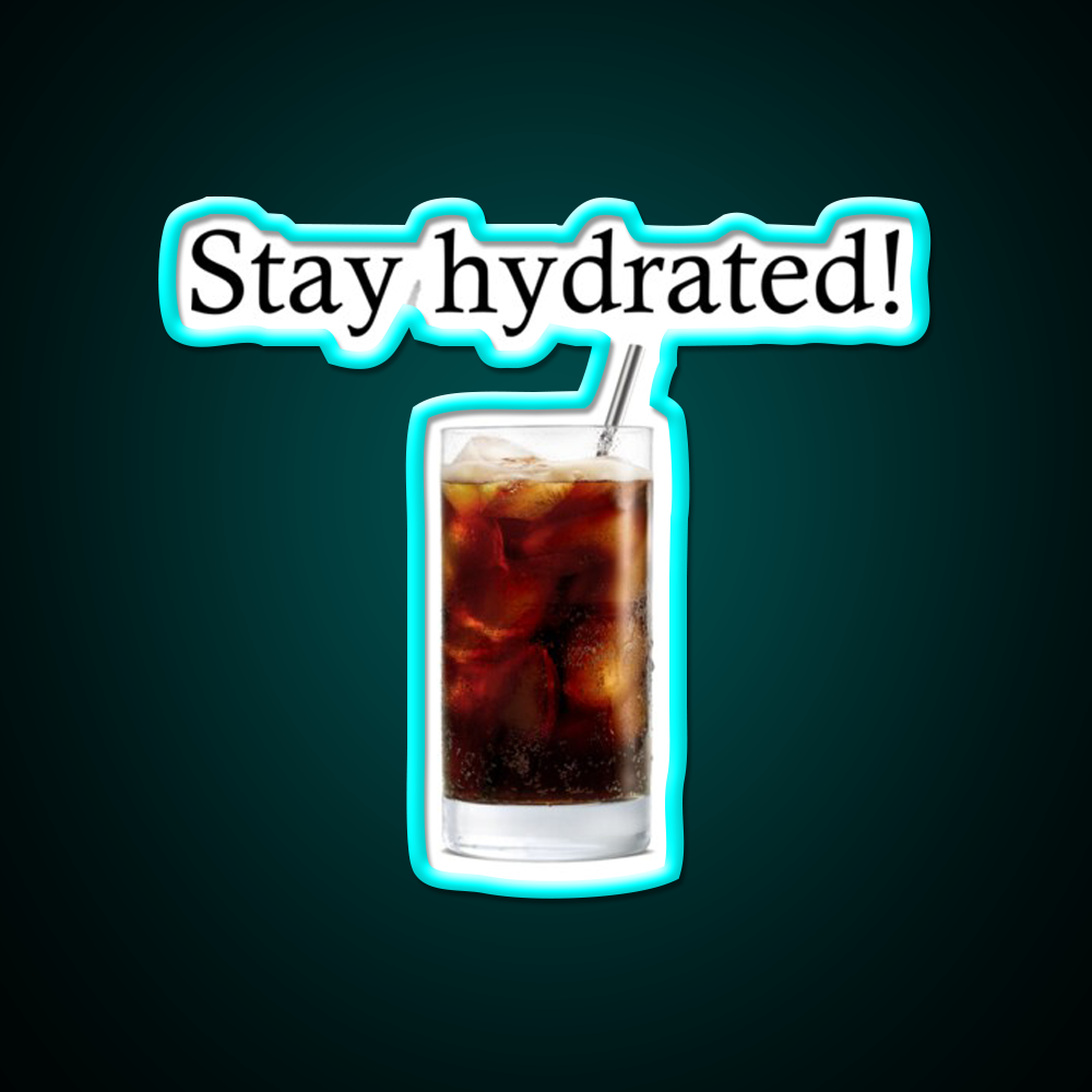 Stay Hydrated With A Rum And Coke Cocktail Bar Decor Led Neon Sign Rgb Color - Size and dimension reference