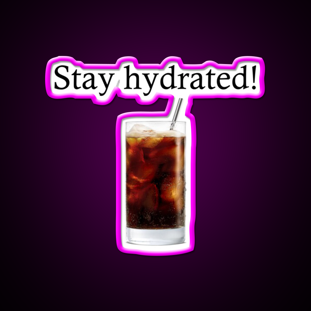 Stay Hydrated With A Rum And Coke Cocktail Bar Decor Led Neon Sign Rgb Color - Neon sign mounted on wall in room