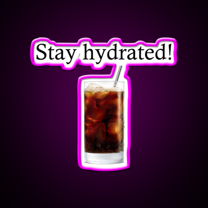 Stay Hydrated With A Rum And Coke Cocktail Bar Decor Led Neon Sign Rgb Color - Neon sign mounted on wall in room
