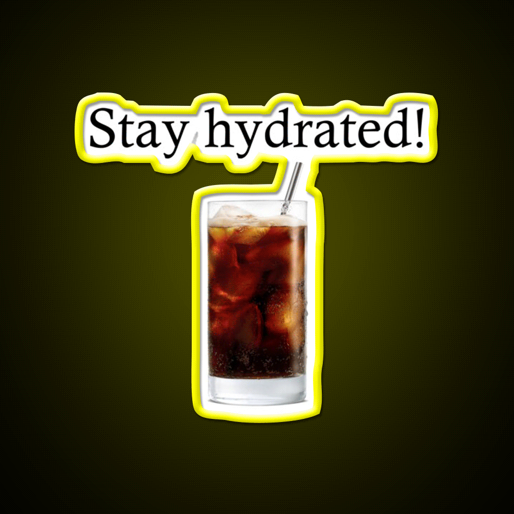 Stay Hydrated With A Rum And Coke Cocktail Bar Decor Led Neon Sign Rgb Color - Custom LED neon sign front view