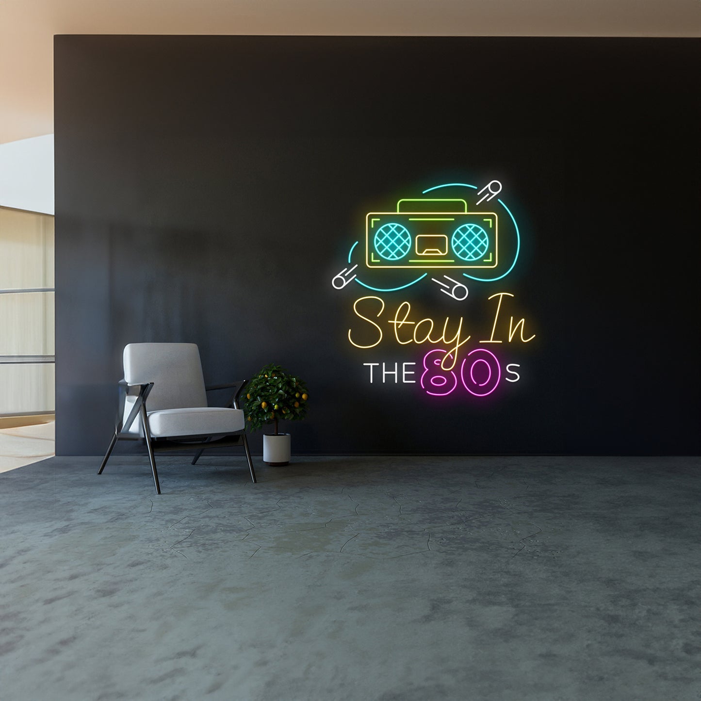 Stay In The 80S Led Sign Christmas Decor