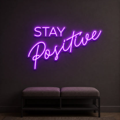 Stay Positive LED Neon Sign Garage Man Cave Neon Sign size image