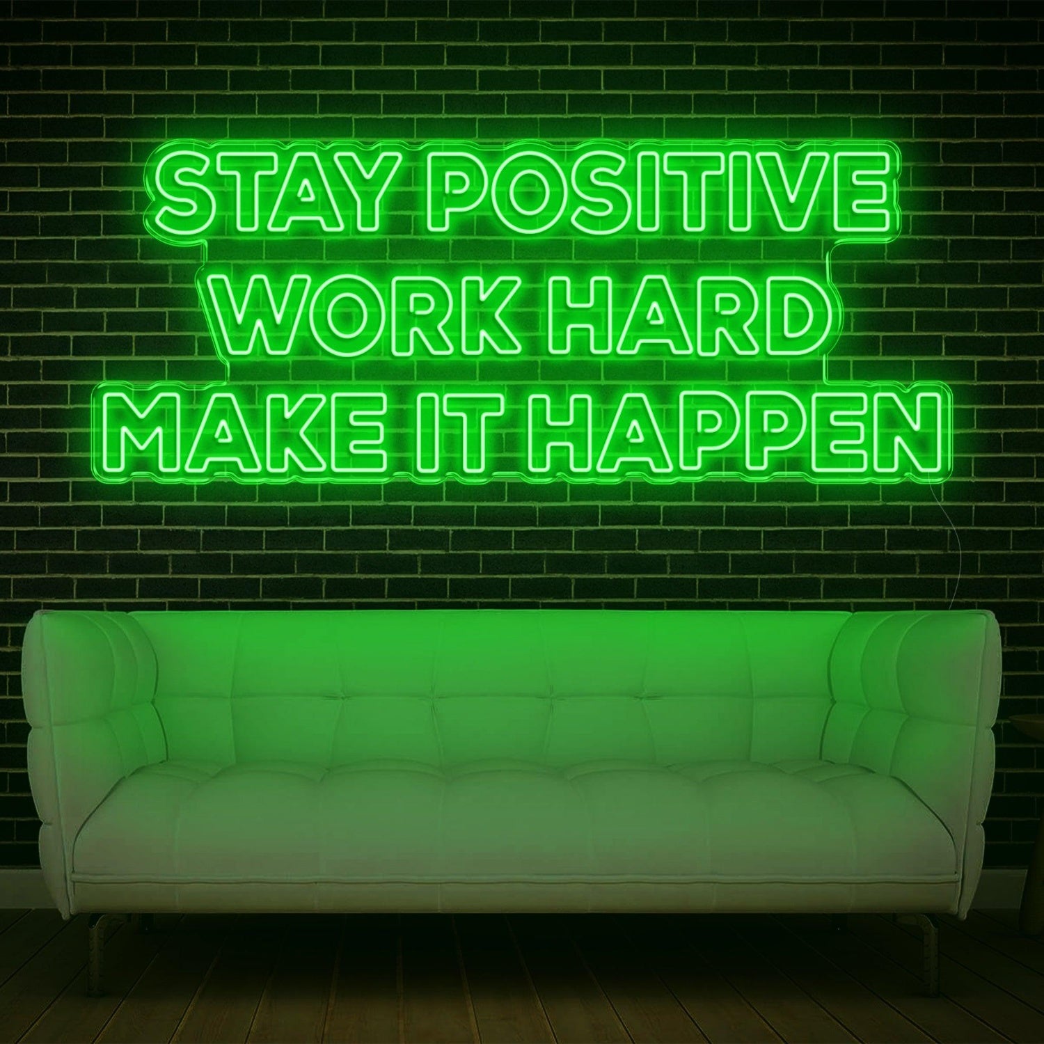 Stay Positive Work Hard Make It Happen Blue Led Neon Sign For Home Office Wall Decor | Shineneon