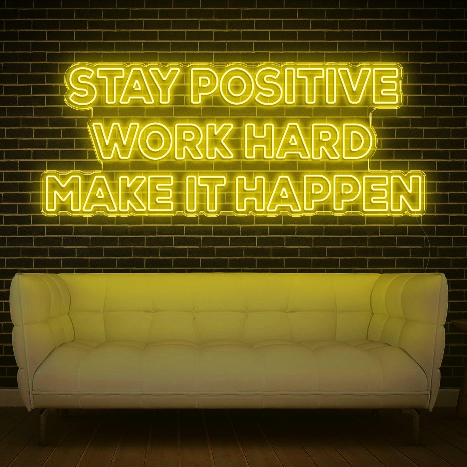 Stay Positive Work Hard Make It Happen Blue Led Neon Sign For Home Office Wall Decor | Shineneon