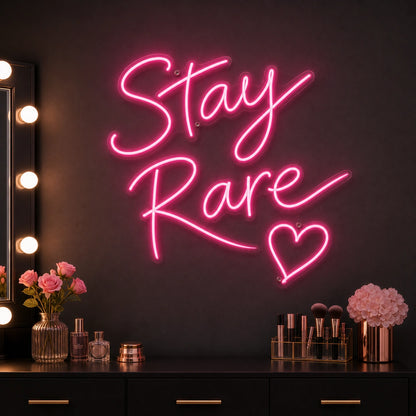 Stay Rare LED Neon Sign Garage Man Cave Neon Sign real lifestyle scene