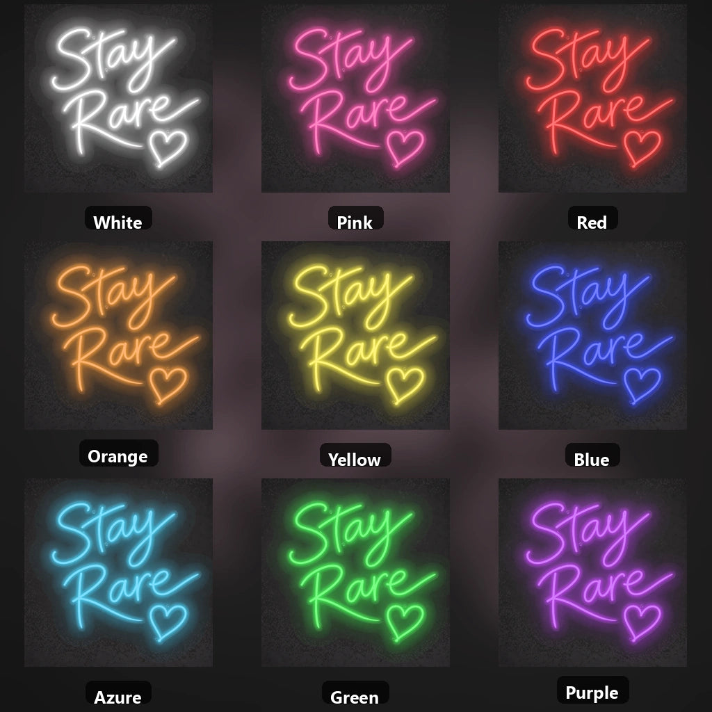 Stay Rare LED Neon Sign Garage Man Cave Neon Sign color grid