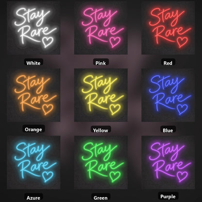 Stay Rare LED Neon Sign Garage Man Cave Neon Sign color grid