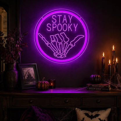 Stay Spooky Skull LED Neon Sign real lifestyle scene