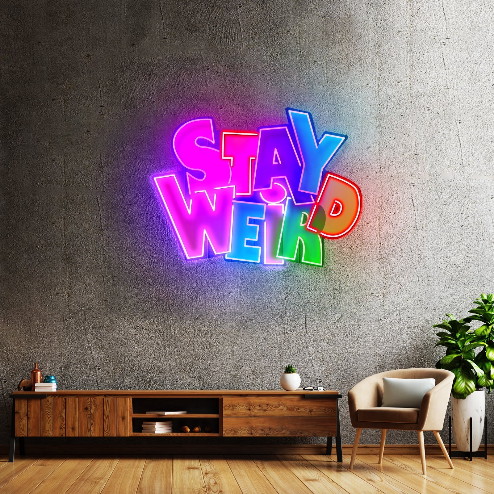 Stay Weird Custom Led Signs Artwork For Sale - Shineneon