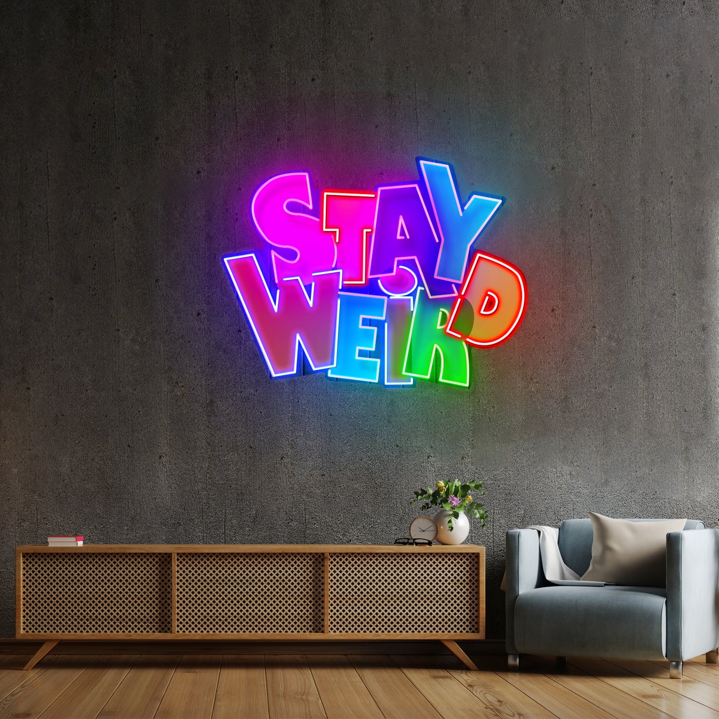 Stay Weird Custom Led Signs Artwork For Sale