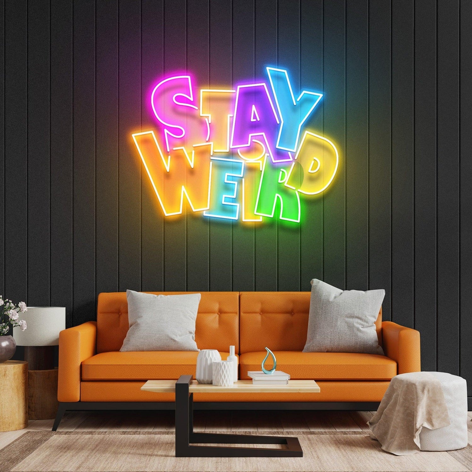 Stay Weird Multicolor Uv Printed Led Neon Sign Artwork For Modern Home Decor | Shineneon