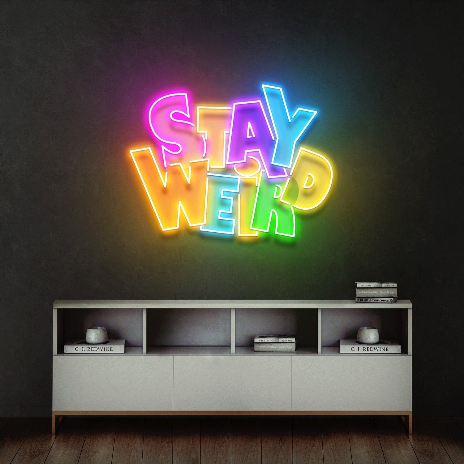 Stay Weird Multicolor Uv Printed Led Neon Sign Artwork For Modern Home Decor | Shineneon